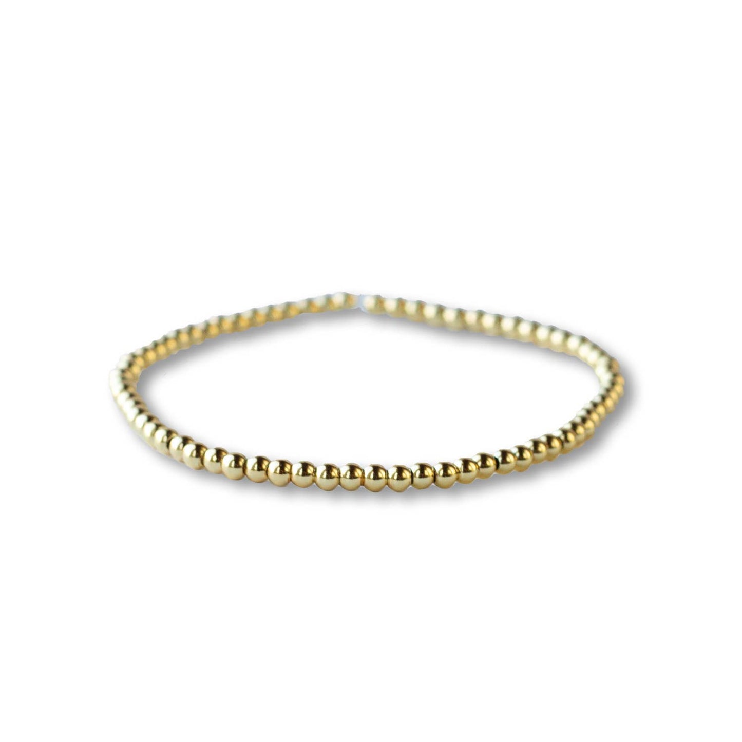 4mm Textured Gold Beaded Bracelet
