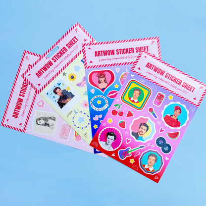 Red Lips Sticker Sheet