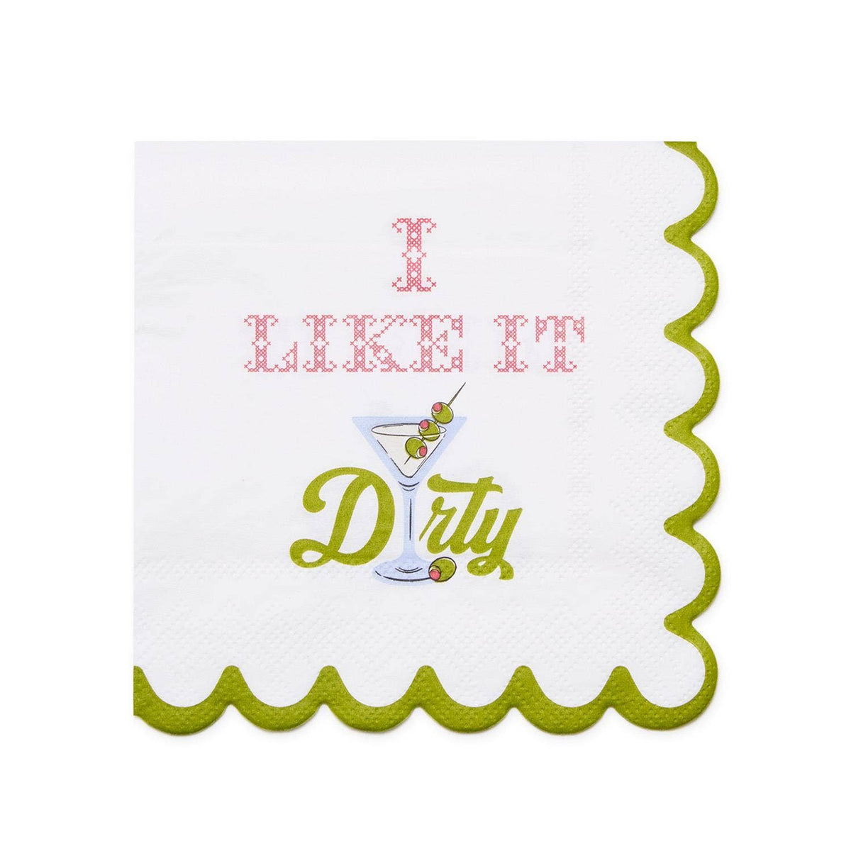 I Like it Dirty | Olive Martini |  Paper Cocktail Napkins