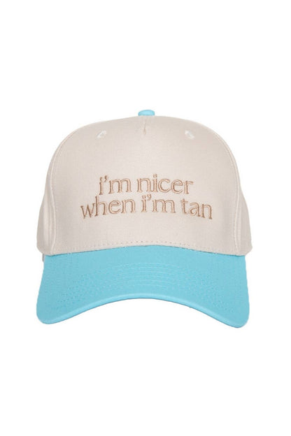 I'm Nicer When I'm Tan Hat - Pink Stripe