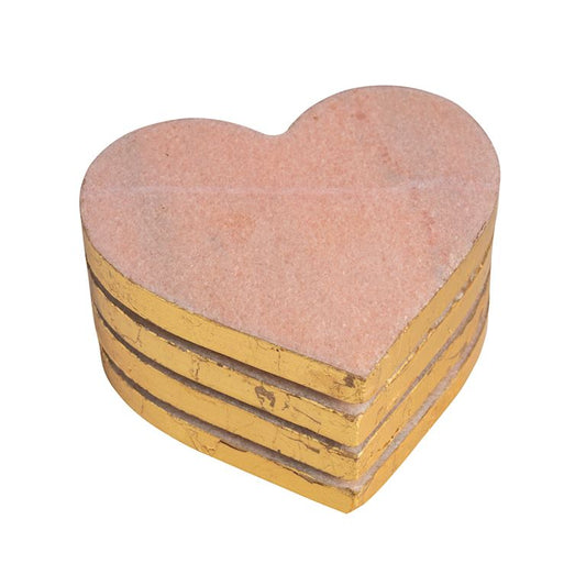 Marble Heart Coasters - Pink