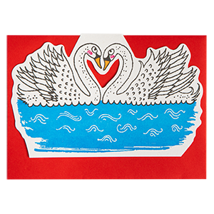 Two Swans| Cut-Out - Greeting Card