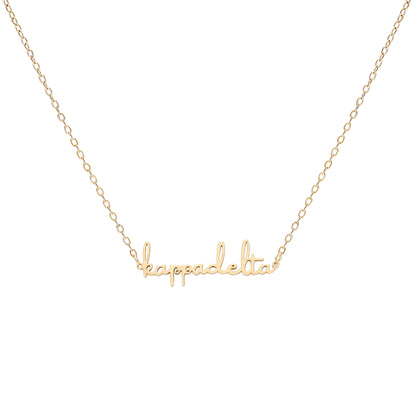 Kappa Delta Script Necklace