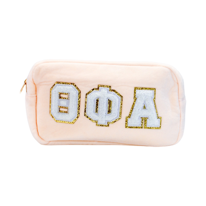 Theta Chenille Cosmetic Bag