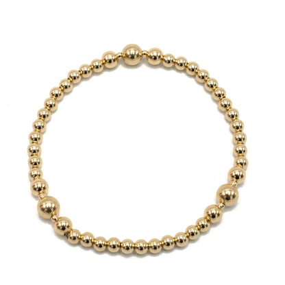 The Nantucket Collection 4*6 14k Gold- Filled Beaded Bracelet: 6.5"
