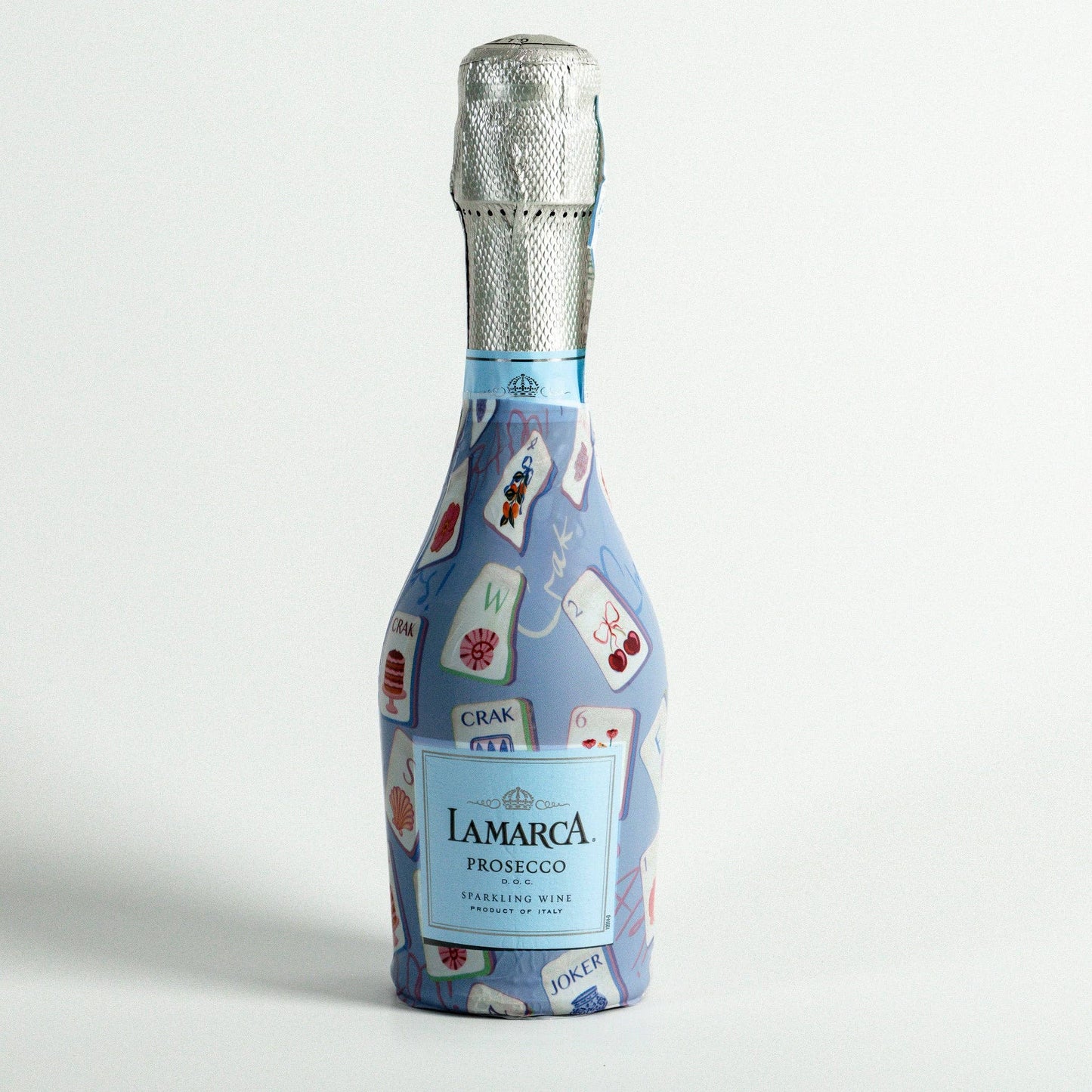 Mini Prosecco Bottle Wrap - Blue Mahjong