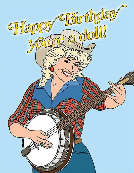 Dolly Cowgirl You're a Doll Birthday Card
