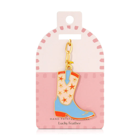 Enamel Bag Charm / keychain - Cowboy Boot