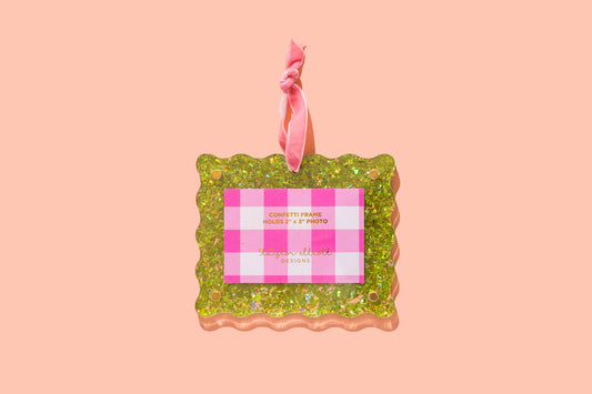 Confetti Frame Ornament - Green