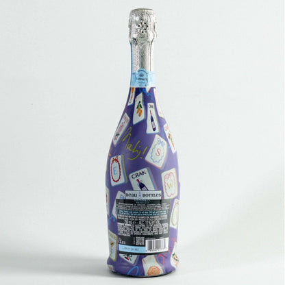 Prosecco Bottle Wrap - Purple Mahjong