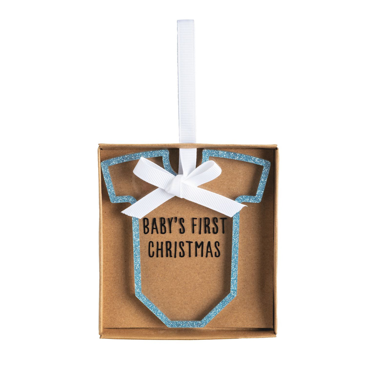 Baby's First Christmas Ornament - Blue Onesie