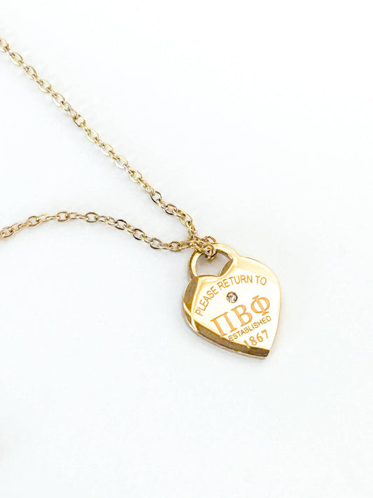 Pi Phi Please Return Necklace