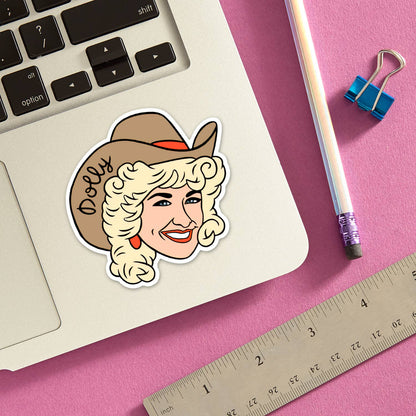 Dolly Cowgirl Die Cut Sticker