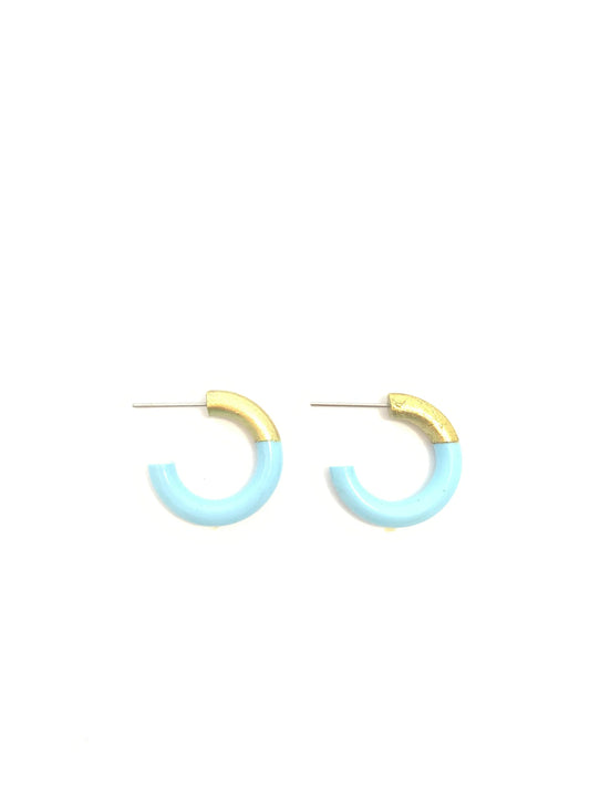 Liz Small Hoops - Baby Blue