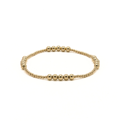 The Hamptons 2*4 14k Gold-Filled Beaded Bracelet: 6.5"