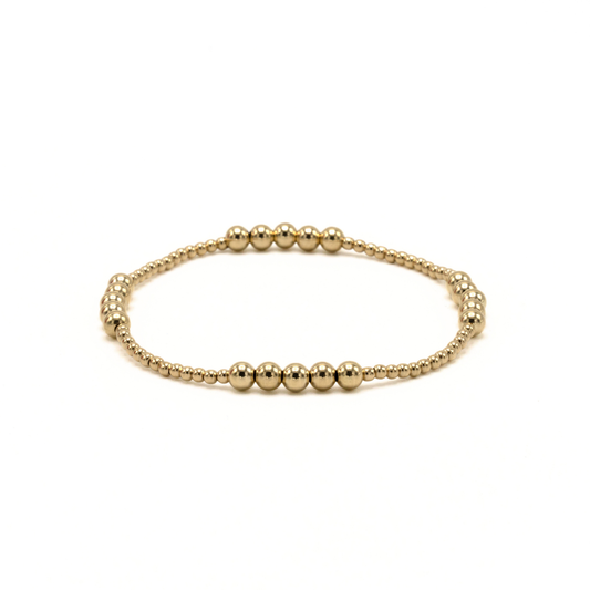 The Hamptons 2*4 14k Gold-Filled Beaded Bracelet: 6.5"