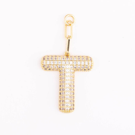Bag Charm | Heather Initial: T