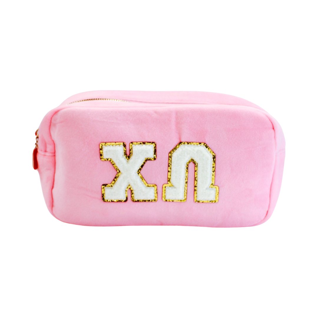 Chenille Cosmetic Bag - Chi Omega - Thumbnail 2