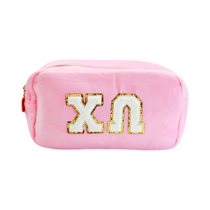 Chenille Cosmetic Bag - Chi Omega