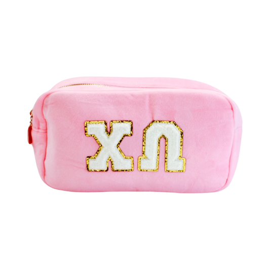 Chenille Cosmetic Bag - Chi Omega