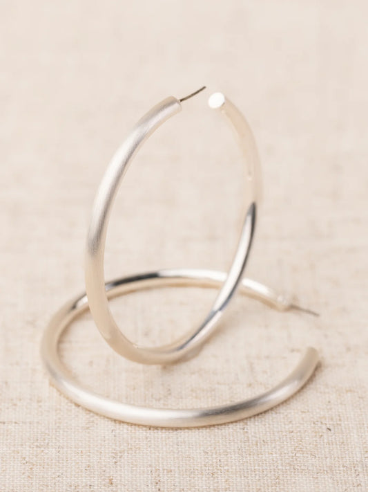 Salem Earrings - Brushed Silver