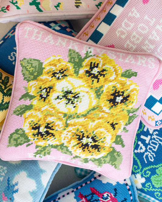 Theta Needlepoint Pillow