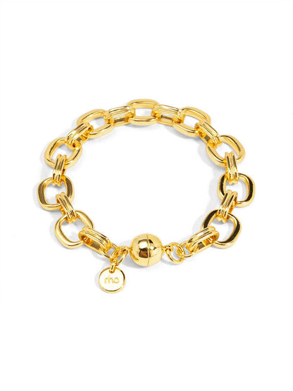 Square Link Magnet Bracelet: Gold