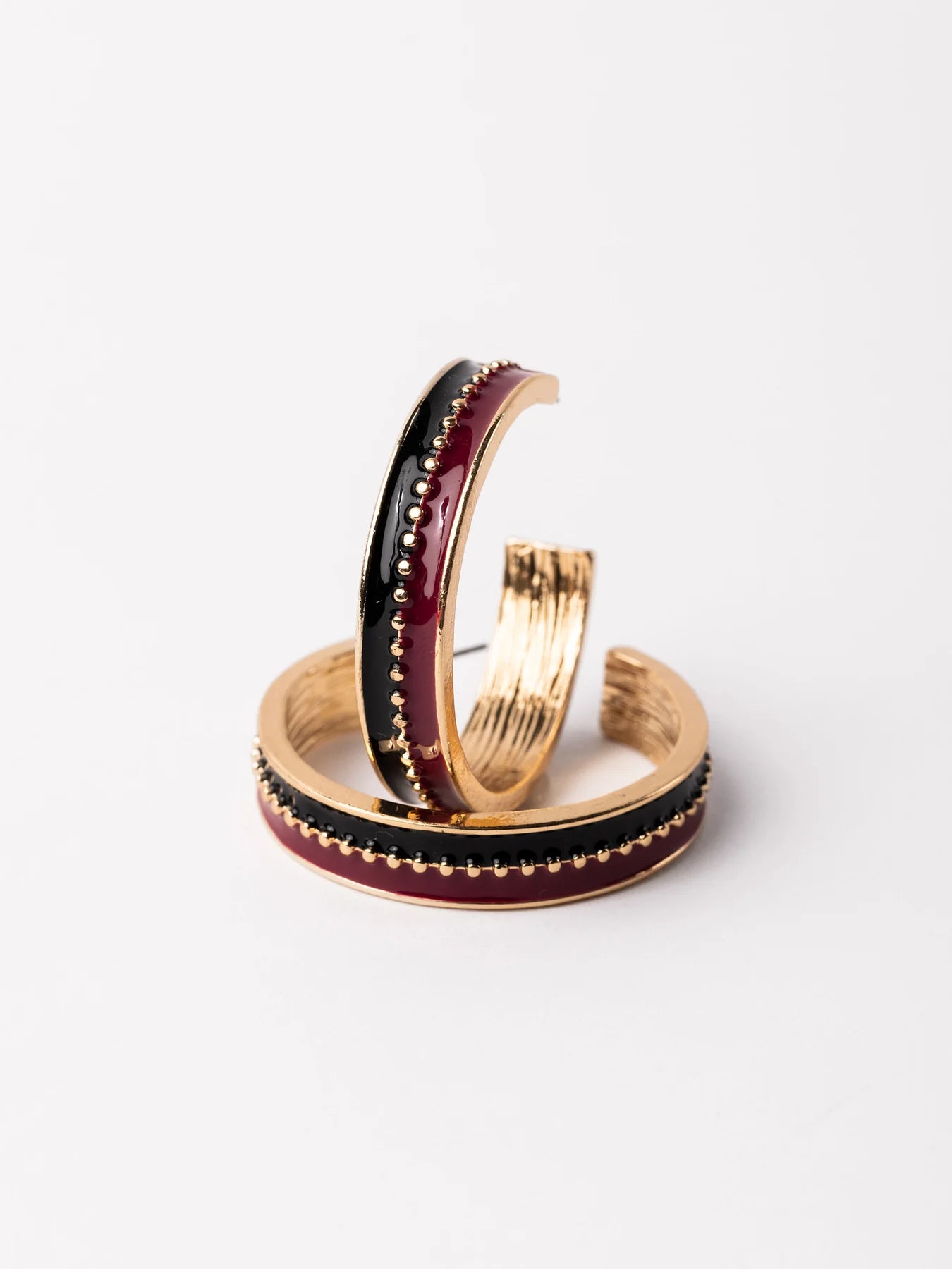 Meaghan Earrings | Garnet + Black