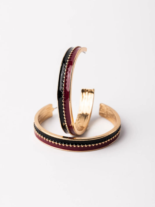 Meaghan Earrings | Garnet + Black