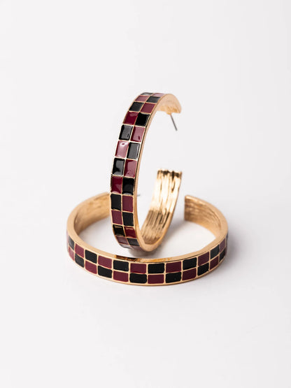 Sunny Earrings | Garnet + Black