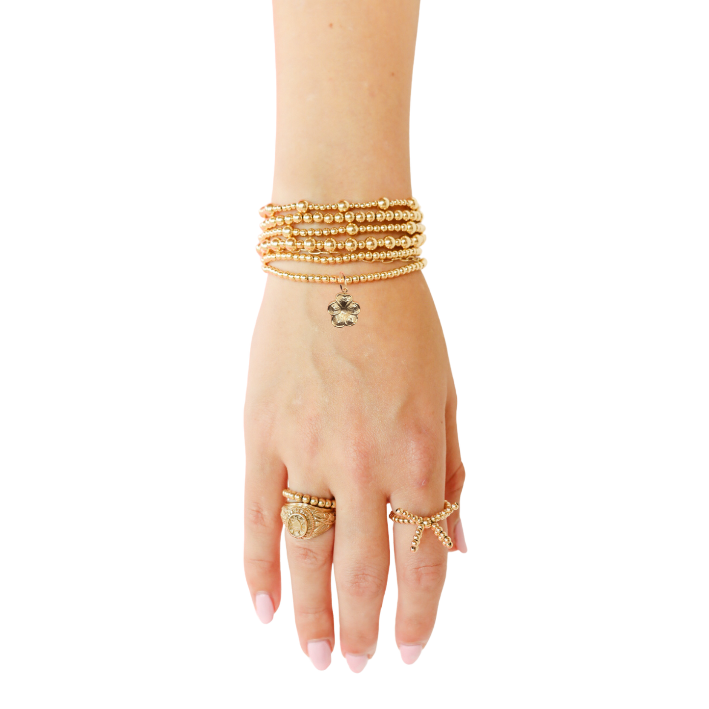 Gold Flower Charm Bracelet