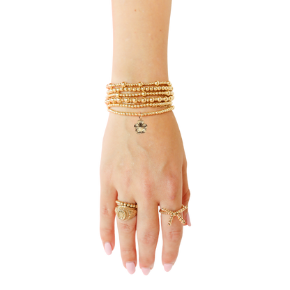 Gold Flower Charm Bracelet