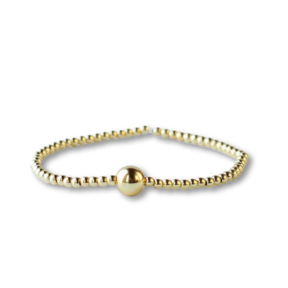 3mm Textured Gold Beaded Bracelet