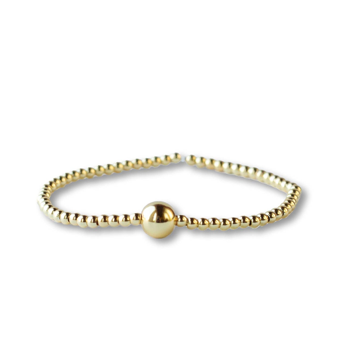 6mm Textured Gold Beaded Bracelet