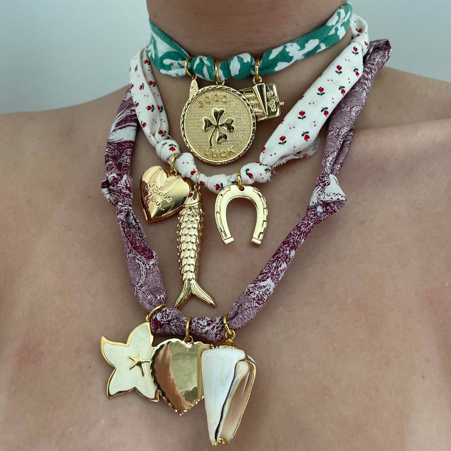 Lucky Fish Fabric Necklace