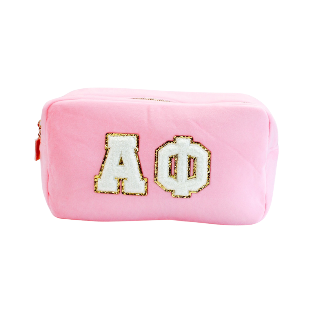 Chenille Cosmetic Bag - Chi Omega