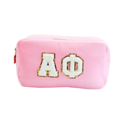 Theta Chenille Cosmetic Bag