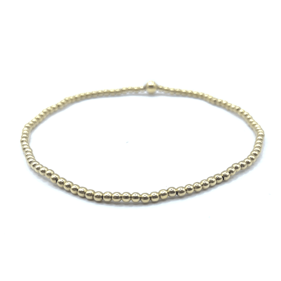 14k GF Bracelet - 2mm + (1) 4mm - 6.5"