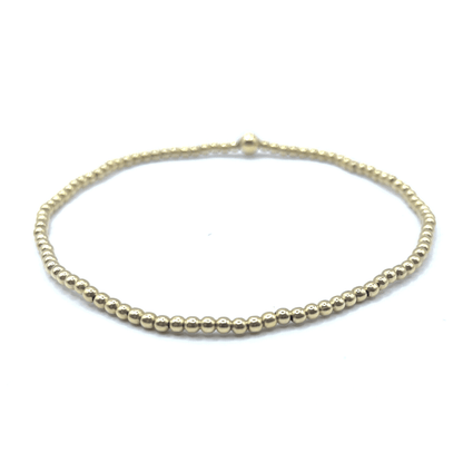 14k GF Bracelet - 2mm + (1) 4mm - 6.5"