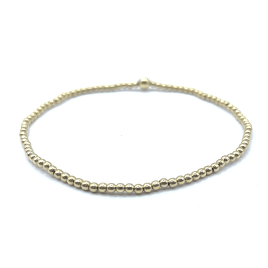 14k GF Bracelet - 2mm + (1) 4mm - 6.5"