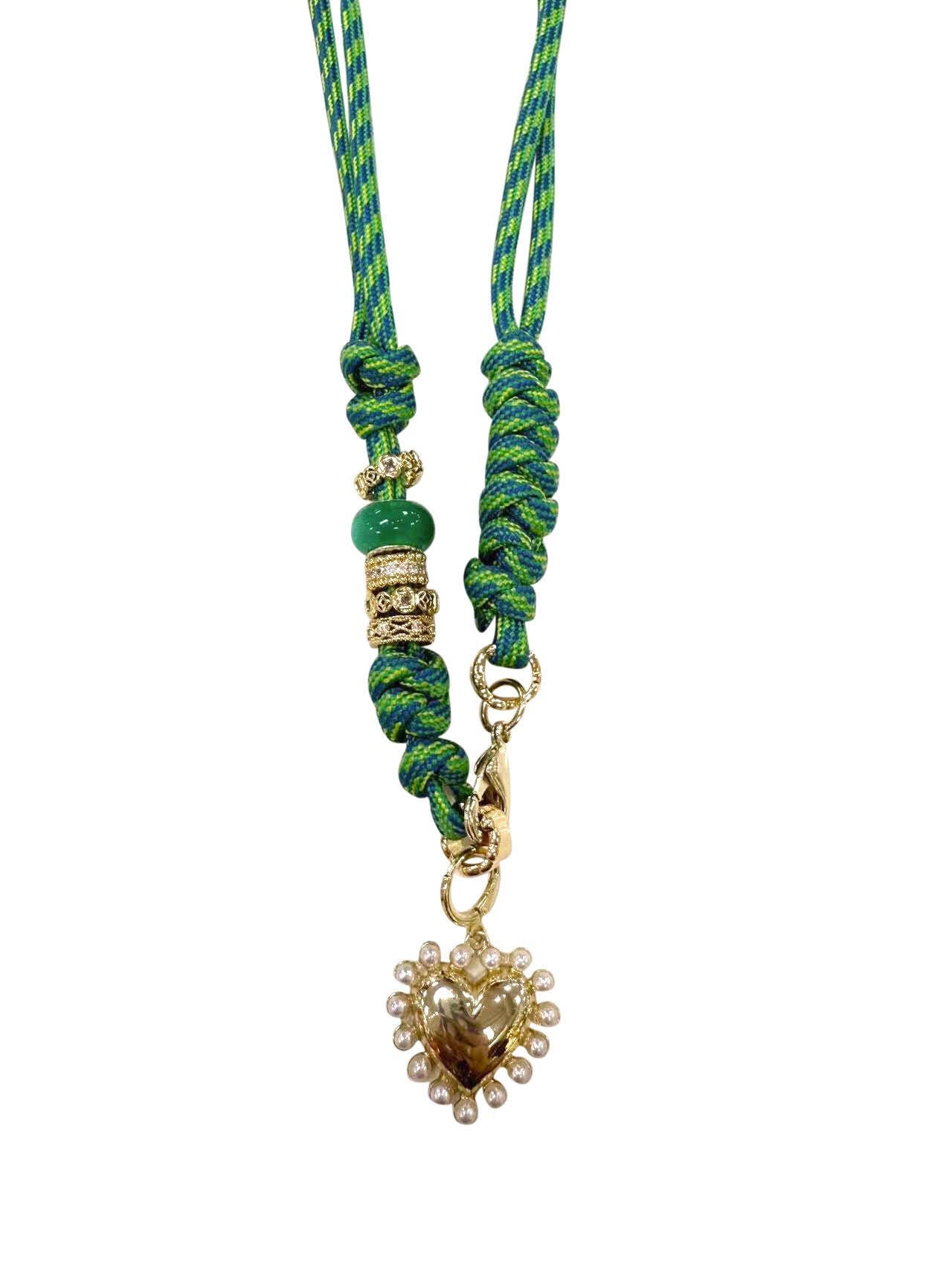 Johnny Green Rope Necklace with Pearl Heart Charm – A Little Happy