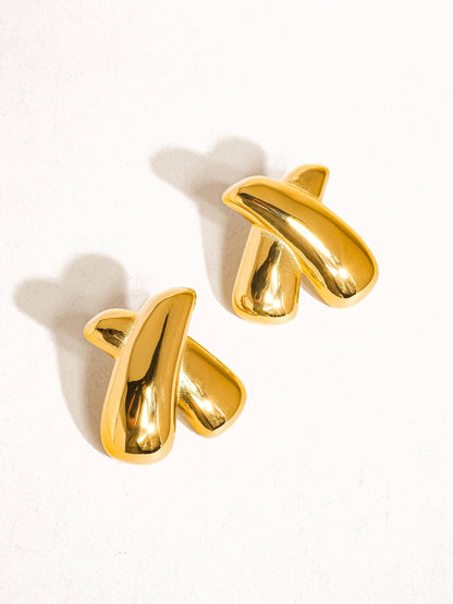 Tiphanie 18K Gold Non-Tarnish X Earring