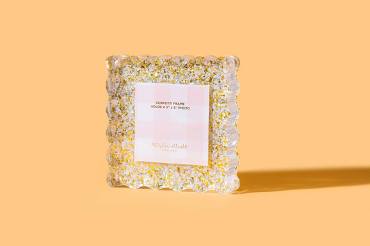 Small Frame - Pearl + Gold Confetti