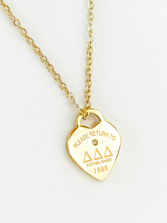 Tri Delta Please Return Necklace