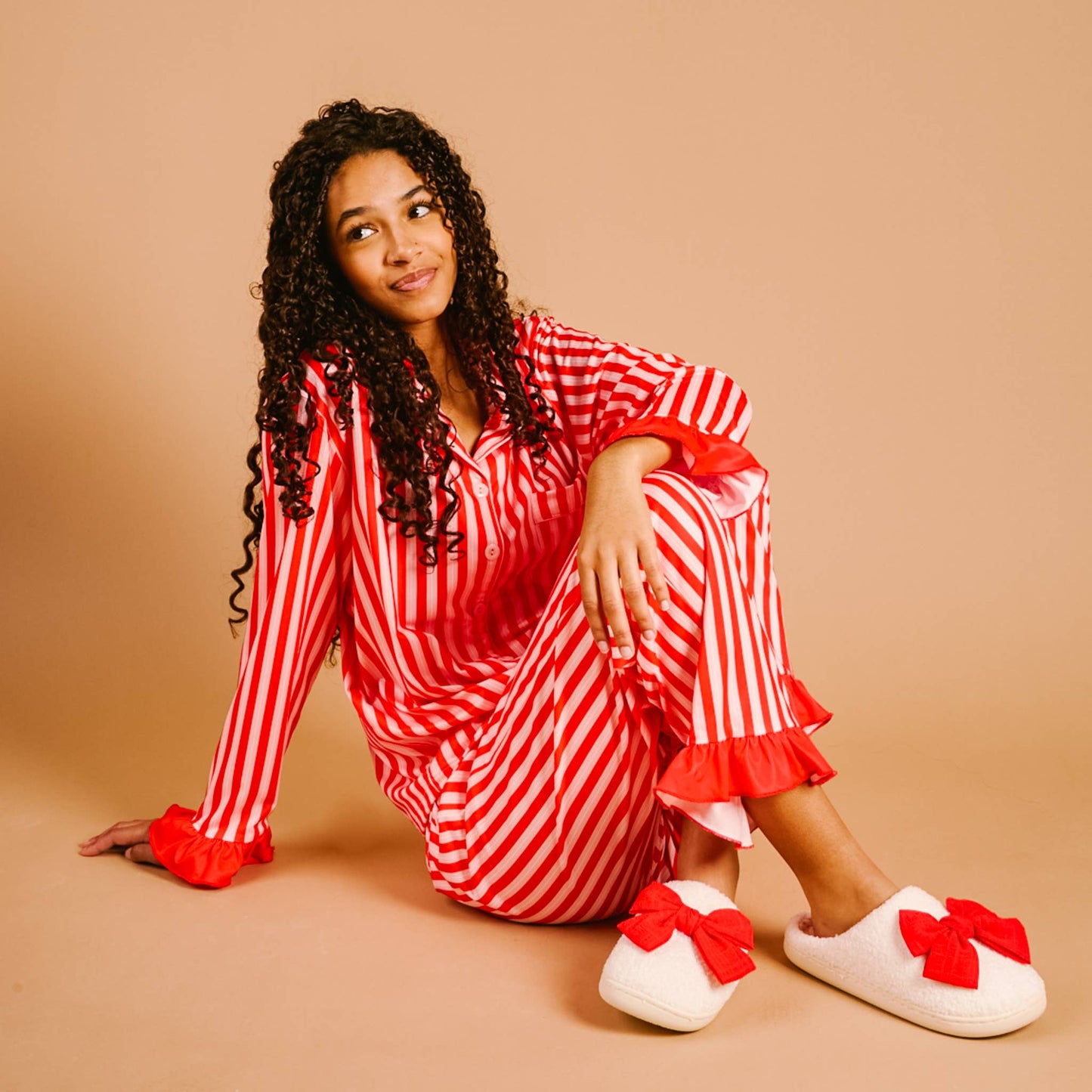 Sweet Dreams Pajama Pants Set-Peppermint Stripes