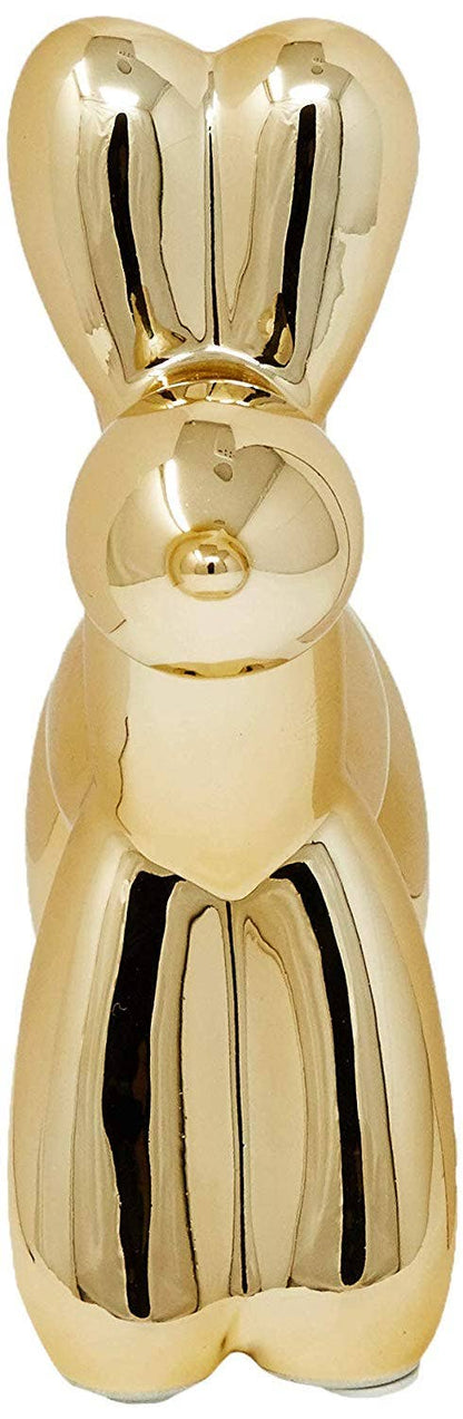 Gold Mini Ceramic Dog Piggy Bank - 7.5" tall