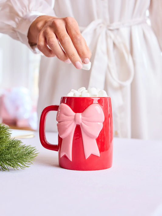Red & Pink Bow Mug