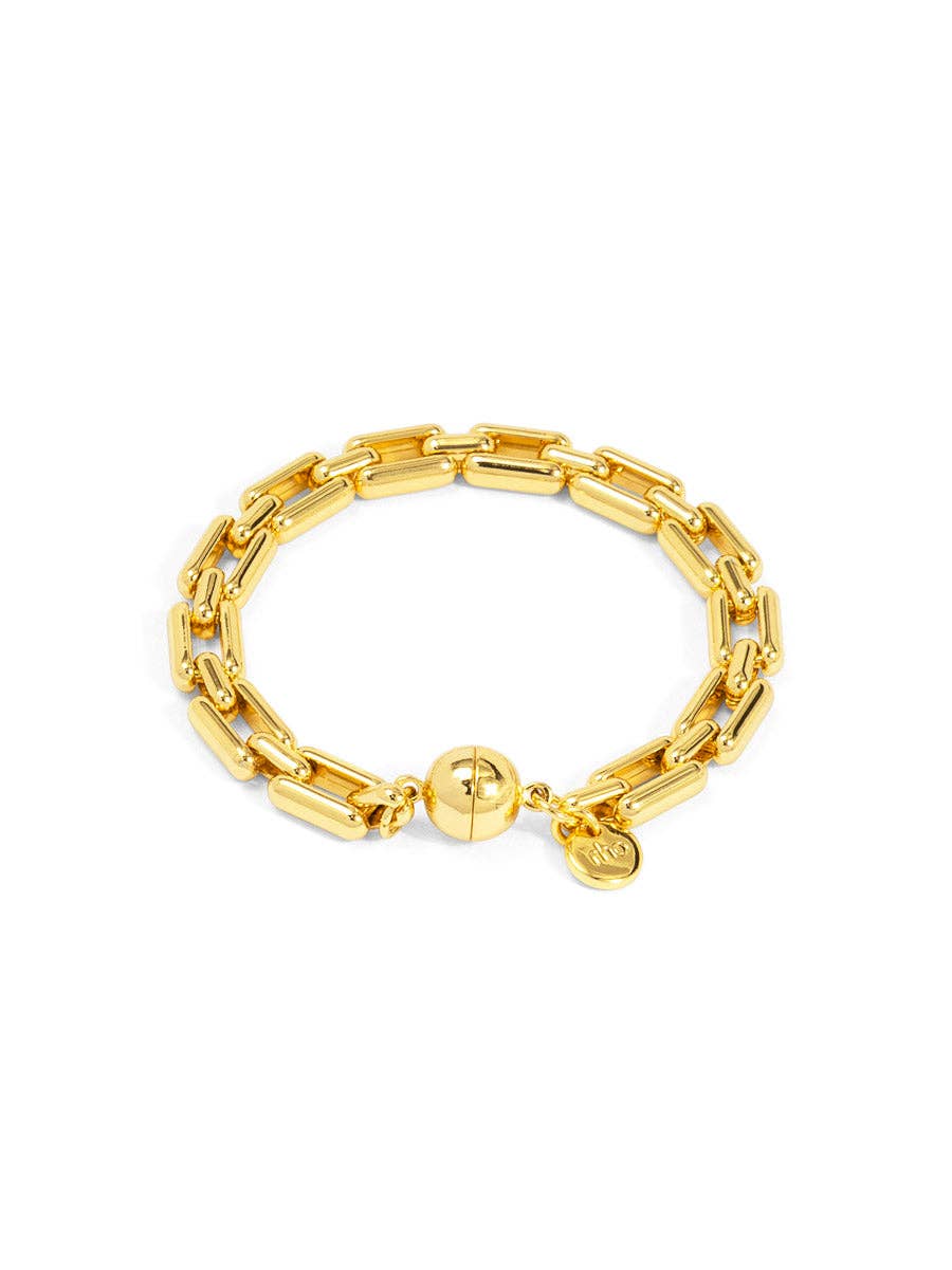 Time Link Magnet Bracelet: Silver