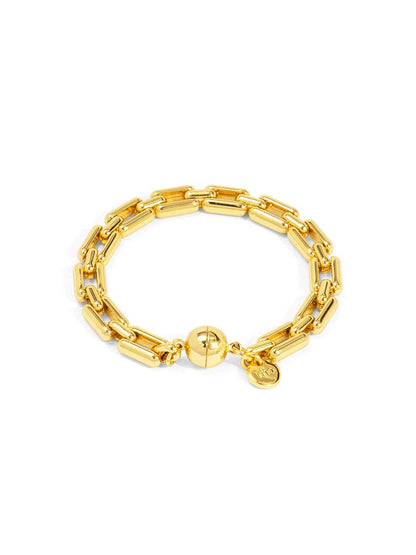 Time Link Magnet Bracelet: Silver