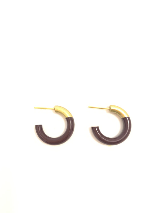 Liz Small Hoops - Dark Maroon